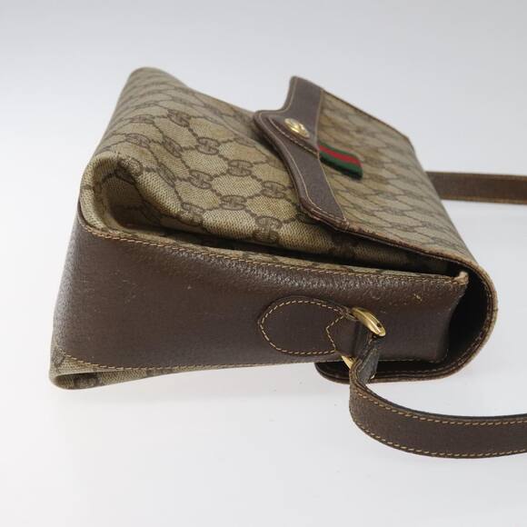 GUCCI GG Supreme Web Sherry Line Shoulder Bag Pvc Beige Red Green - Picture 4 of 16